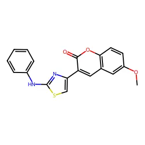 6-methoxy-3-(2-(phenylamino)thiazol-4-yl)-2H-chromen-2-one structure