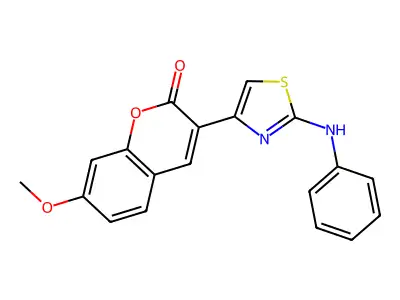 7-methoxy-3-[2-(phenylamino)-1,3-thiazol-4-yl]-2H-chromen-2-one structure