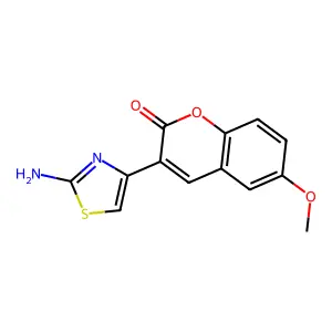2H-1-Benzopyran-2-one, 3-(2-amino-4-thiazolyl)-6-methoxy- structure