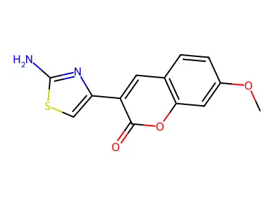 3-(2-amino-1,3-thiazol-4-yl)-7-methoxy-2H-chromen-2-one structure