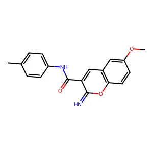 2-imino-6-methoxy-N-(4-methylphenyl)chromene-3-carboxamide structure
