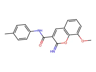 2-imino-8-methoxy-N-(4-methylphenyl)-2H-chromene-3-carboxamide structure