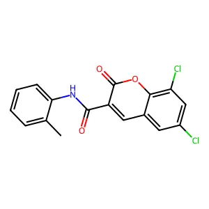 6,8-dichloro-N-(2-methylphenyl)-2-oxo-2H-chromene-3-carboxamide structure