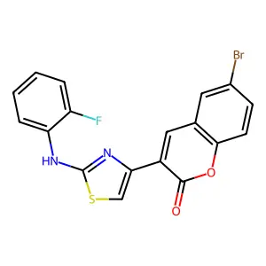 6-Bromo-3-[2-(2-fluoro-phenylamino)-thiazol-4-yl]-chromen-2-one structure