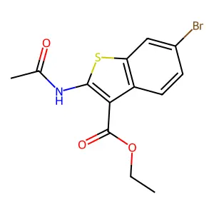 Ethyl 2-(acetylamino)-6-bromo-1-benzothiophene-3-carboxylate structure