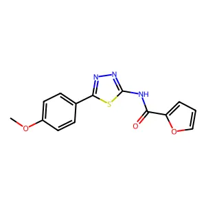N-[5-(4-methoxyphenyl)-1,3,4-thiadiazol-2-yl]furan-2-carboxamide structure