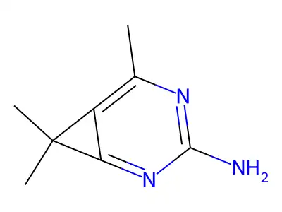 2,7,7-trimethyl-3,5-diazabicyclo[4.1.0]hepta-1(6),2,4-trien-4-amine structure