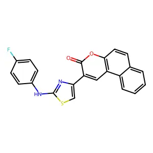 2-[2-(4-Fluoro-phenylamino)-thiazol-4-yl]-benzo[f]chromen-3-one structure