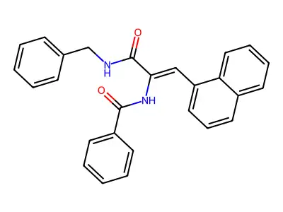 N-[3-(benzylamino)-1-naphthalen-1-yl-3-oxoprop-1-en-2-yl]benzamide structure
