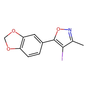 5-(1,3-Benzodioxol-5-yl)-4-iodo-3-methyl-1,2-oxazole structure