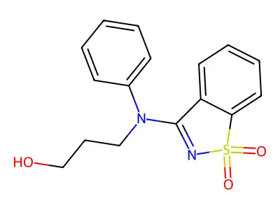 3-(N-(1,1-dioxo-1,2-benzothiazol-3-yl)anilino)propan-1-ol structure