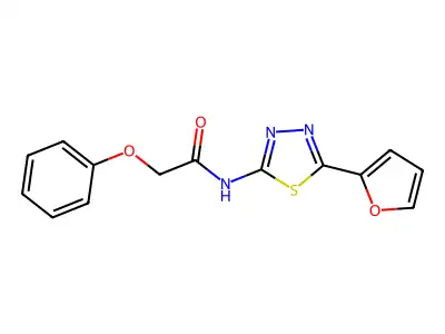 N-[5-(furan-2-yl)-1,3,4-thiadiazol-2-yl]-2-phenoxyacetamide structure
