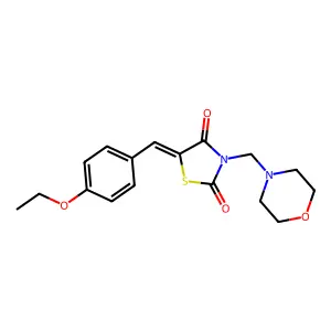 (5E)-5-(4-ethoxybenzylidene)-3-(morpholin-4-ylmethyl)-1,3-thiazolidine-2,4-dione structure