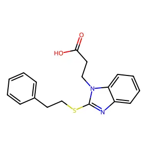 3-(2-Phenethylsulfanyl-benzoimidazol-1-yl)-propionic acid structure