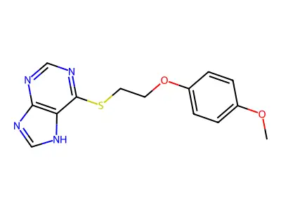 6-[2-(4-methoxyphenoxy)ethylsulfanyl]-7H-purine structure