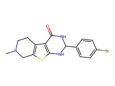 2-(4-bromophenyl)-7-methyl-2,3,5,6,7,8-hexahydropyrido[4',3':4,5]thieno[2,3-d]pyrimidin-4(1H)-one structure
