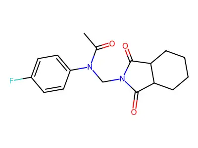 N-[(1,3-dioxooctahydro-2H-isoindol-2-yl)methyl]-N-(4-fluorophenyl)acetamide structure