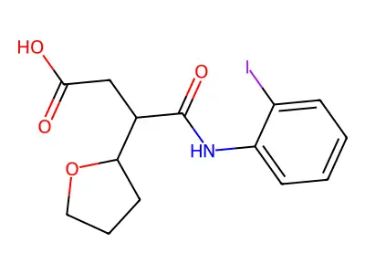 3-[(2-Iodophenyl)carbamoyl]-3-(oxolan-2-yl)propanoic acid structure