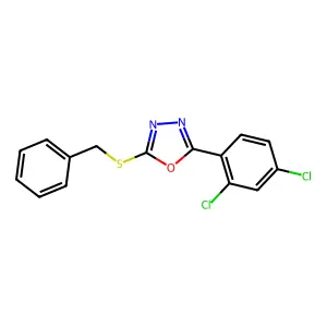 2-Benzylsulfanyl-5-(2,4-dichloro-phenyl)-[1,3,4]oxadiazole structure