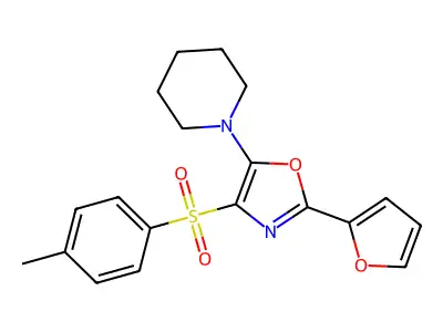2-(Furan-2-yl)-5-(piperidin-1-yl)-4-tosyloxazole structure