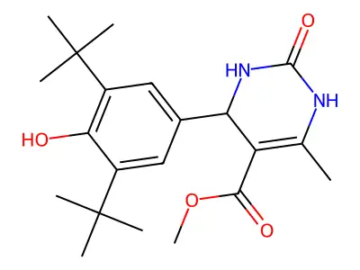 methyl 4-(3,5-di-tert-butyl-4-hydroxyphenyl)-6-methyl-2-oxo-1,2,3,4-tetrahydropyrimidine-5-carboxylate structure
