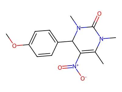 5-nitro-4-(4-methoxyphenyl)-1,3,6-trimethyl-3,4-dihydro-2(1H)-pyrimidinone structure