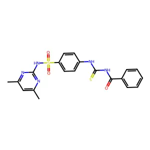 N-[[4-[(4,6-dimethylpyrimidin-2-yl)sulfamoyl]phenyl]carbamothioyl]benzamide structure