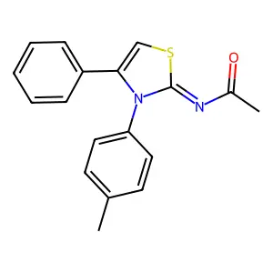 (Z)-N-(4-phenyl-3-(p-tolyl)thiazol-2(3H)-ylidene)acetamide structure