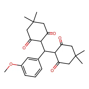 2-[(4,4-dimethyl-2,6-dioxocyclohexyl)-(3-methoxyphenyl)methyl]-5,5-dimethylcyclohexane-1,3-dione structure