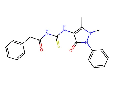 N-(((2,3-DIMETHYL-5-OXO-1-PHENYL(3-PYRAZOLIN-4-YL))AMINO)THIOXOMETHYL)-2-PHENYLETHANAMIDE structure