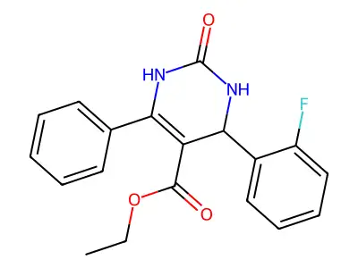 ethyl 4-(2-fluorophenyl)-2-oxo-6-phenyl-1,2,3,4-tetrahydropyrimidine-5-carboxylate structure