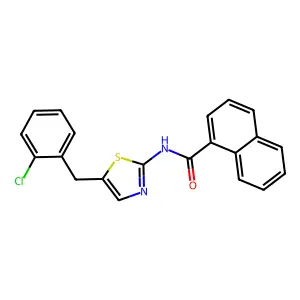 N-[5-[(2-chlorophenyl)methyl]-1,3-thiazol-2-yl]naphthalene-1-carboxamide structure