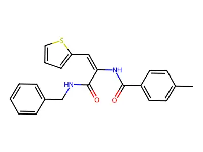 N-[(E)-1-[(benzylamino)carbonyl]-2-(2-thienyl)ethenyl]-4-methylbenzamide structure