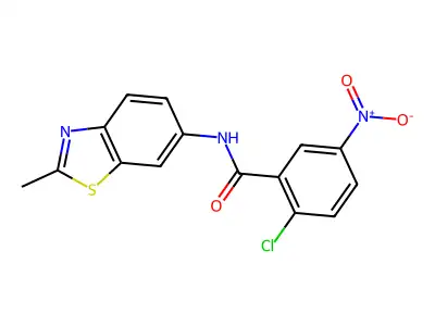 2-chloro-N-(2-methyl-1,3-benzothiazol-6-yl)-5-nitrobenzamide structure