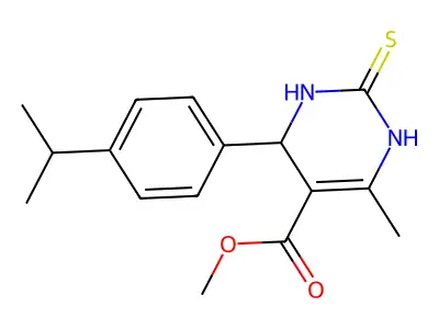 Methyl 6-methyl-2-(4-(isopropyl)phenyl)-4-thioxo-2H,3H,5H-3,5-diazinecarboxylate structure