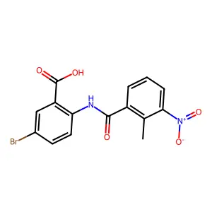 5-Bromo-2-({3-nitro-2-methylbenzoyl}amino)benzoic acid structure