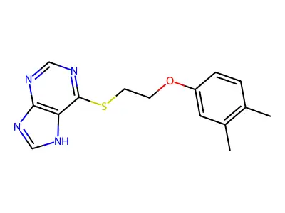 6-{[2-(3,4-dimethylphenoxy)ethyl]sulfanyl}-9H-purine structure