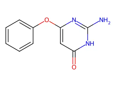2-Amino-4-hydroxy-6-phenoxypyrimidine structure
