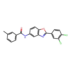 N-[2-(3,4-dichlorophenyl)-1,3-benzoxazol-5-yl]-3-methylbenzamide structure