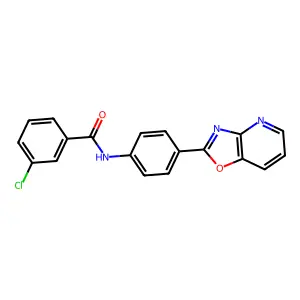 3-chloro-N-[4-([1,3]oxazolo[4,5-b]pyridin-2-yl)phenyl]benzamide structure