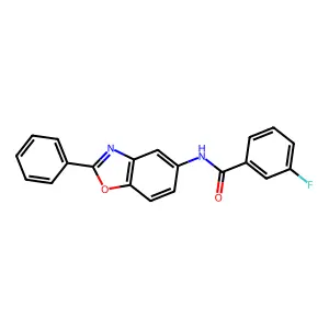 3-fluoro-N-(2-phenyl-1,3-benzoxazol-5-yl)benzamide structure