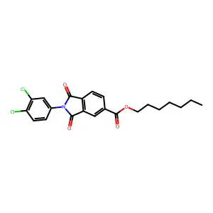 Heptyl 2-(3,4-dichlorophenyl)-1,3-dioxo-5-isoindolinecarboxylate structure
