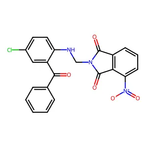 2-[(2-Benzoyl-4-chloroanilino)methyl]-4-nitroisoindole-1,3-dione structure