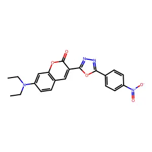 7-(diethylamino)-3-[5-(4-nitrophenyl)-1,3,4-oxadiazol-2-yl]-2H-chromen-2-one structure