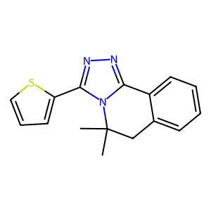 5,5-dimethyl-3-thiophen-2-yl-6H-[1,2,4]triazolo[3,4-a]isoquinoline structure