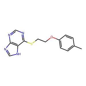 6-[2-(4-methylphenoxy)ethylsulfanyl]-7H-purine structure