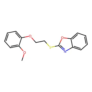 2-(2-Benzoxazol-2-ylthioethoxy)-1-methoxybenzene structure