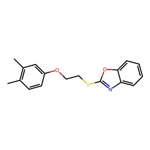 2-[2-(3,4-Dimethylphenoxy)ethylsulfanyl]-1,3-benzoxazole structure