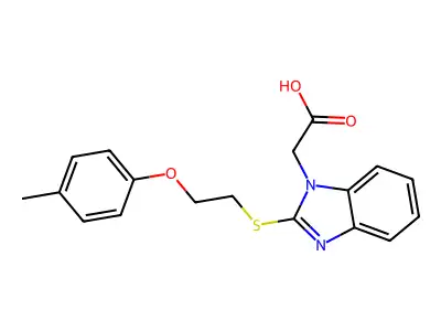 [2-(2-p-Tolyloxy-ethylsulfanyl)-benzoimidazol-1-yl]-acetic acid structure