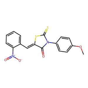 (5E)-3-(4-methoxyphenyl)-5-[(2-nitrophenyl)methylidene]-2-sulfanylidene-1,3-thiazolidin-4-one structure